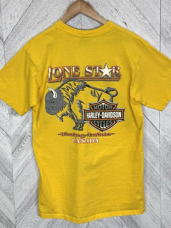 Harley-Davidson Other - Vintage 90s Y2K Harley Davidson T-Shirt Tee Winnipeg Manitoba Buffalo Lone Star